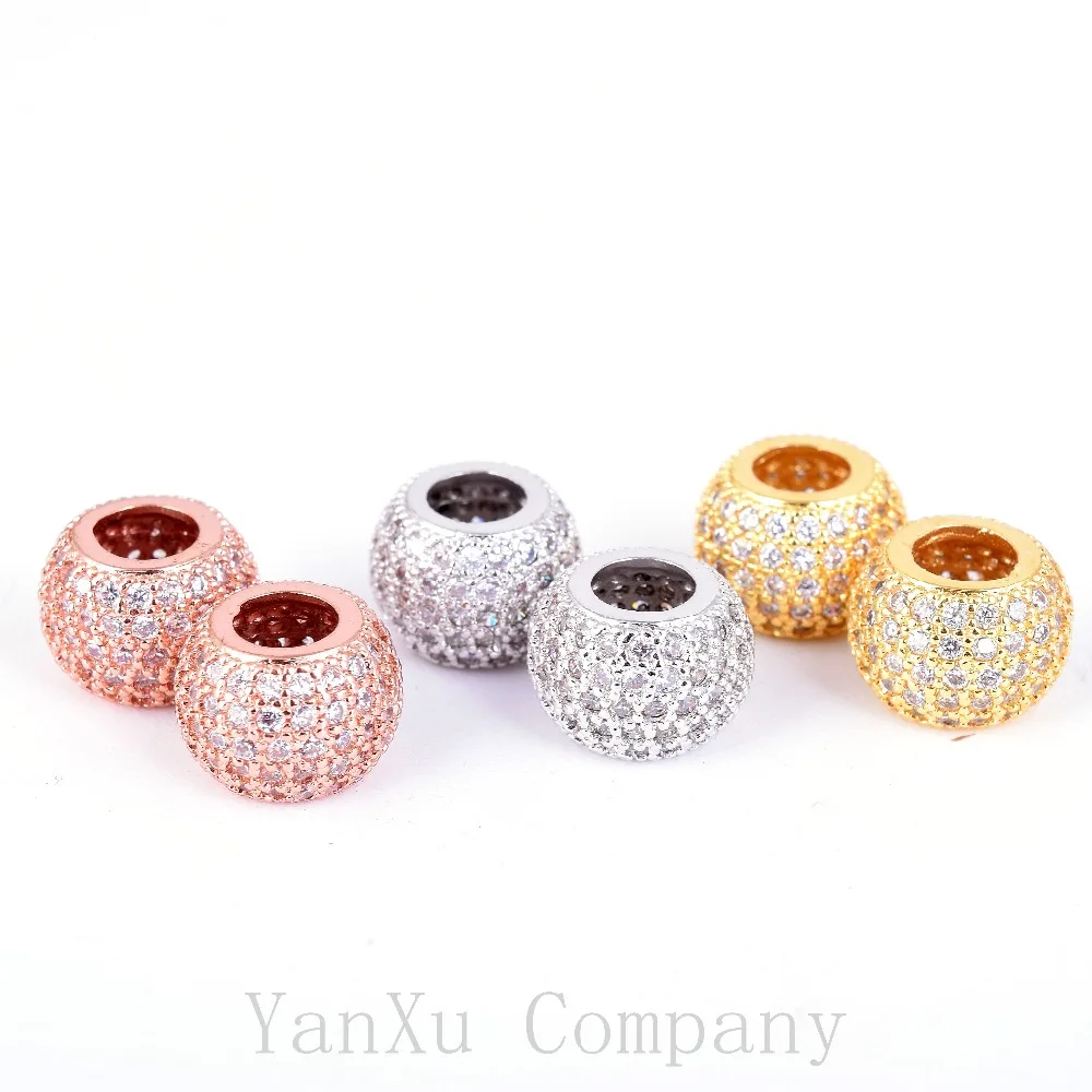 2pc/lot Big Hole AAA Zircon European Style Charm Beads Micro Pave Metal Crystal Spacer Bead For Bracelet Diy Jewelry Making
2pc/lot Big Hole AAA Zircon European Style Charm Beads Micro Pave Metal Crystal Spacer Bead For Bracelet Diy Jewelry Making