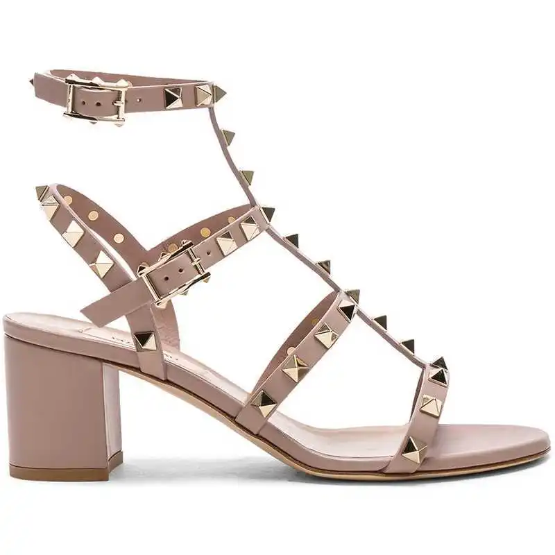 Fashion High Quality Ladies Shoes Rivets Studded Sandals Gladiator Buckle Strap Open Toe Woman Shoes Block Med Square Heels
Fashion High Quality Ladies Shoes Rivets Studded Sandals Gladiator Buckle Strap Open Toe Woman Shoes Block Med Square Heels