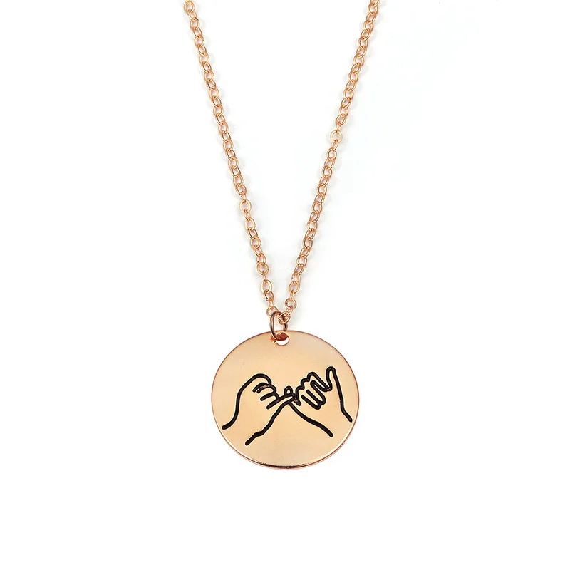 Ожерелье DoreenBeads модное золотое ожерелье с надписью I Love You круглая подвеска