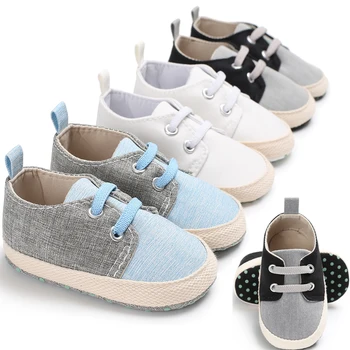 Cute Toddler Kids Canvas Sneakers Baby Boy Girl Soft Sole Crib Shoes 0-12Months