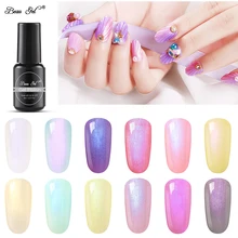 Beau Gel 8ml coquille sirène UV Gel vernis Semi Permanent perle paillettes hybride vernis Gelpolish Nail Art Gel vernis manucure(China)