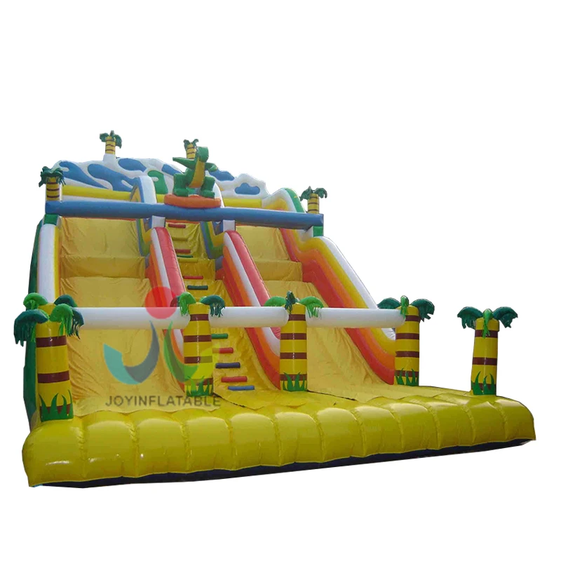 Giant yellow bouncer jumping kids inflatable slides for backyard