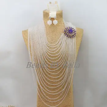 Luxury 20 Layers Clear White Crystal Beads Bridal Jewelry Sets Nigerian Wedding African Beads Necklace New Free Shipping ABF739
Luxury 20 Layers Clear White Crystal Beads Bridal Jewelry Sets Nigerian Wedding African Beads Necklace New Free Shipping ABF739