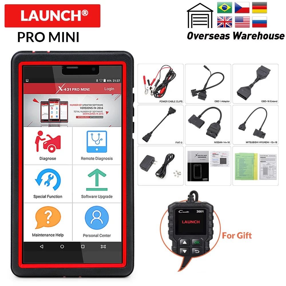 Launch X431 Pro Mini Auto Scanner WiFi/Bluetooth X-431 Pro prosmini Full Systems Diagnostic Tool with 2 years free update
Launch X431 Pro Mini Auto Scanner WiFi/Bluetooth X-431 Pro prosmini Full Systems Diagnostic Tool with 2 years free update