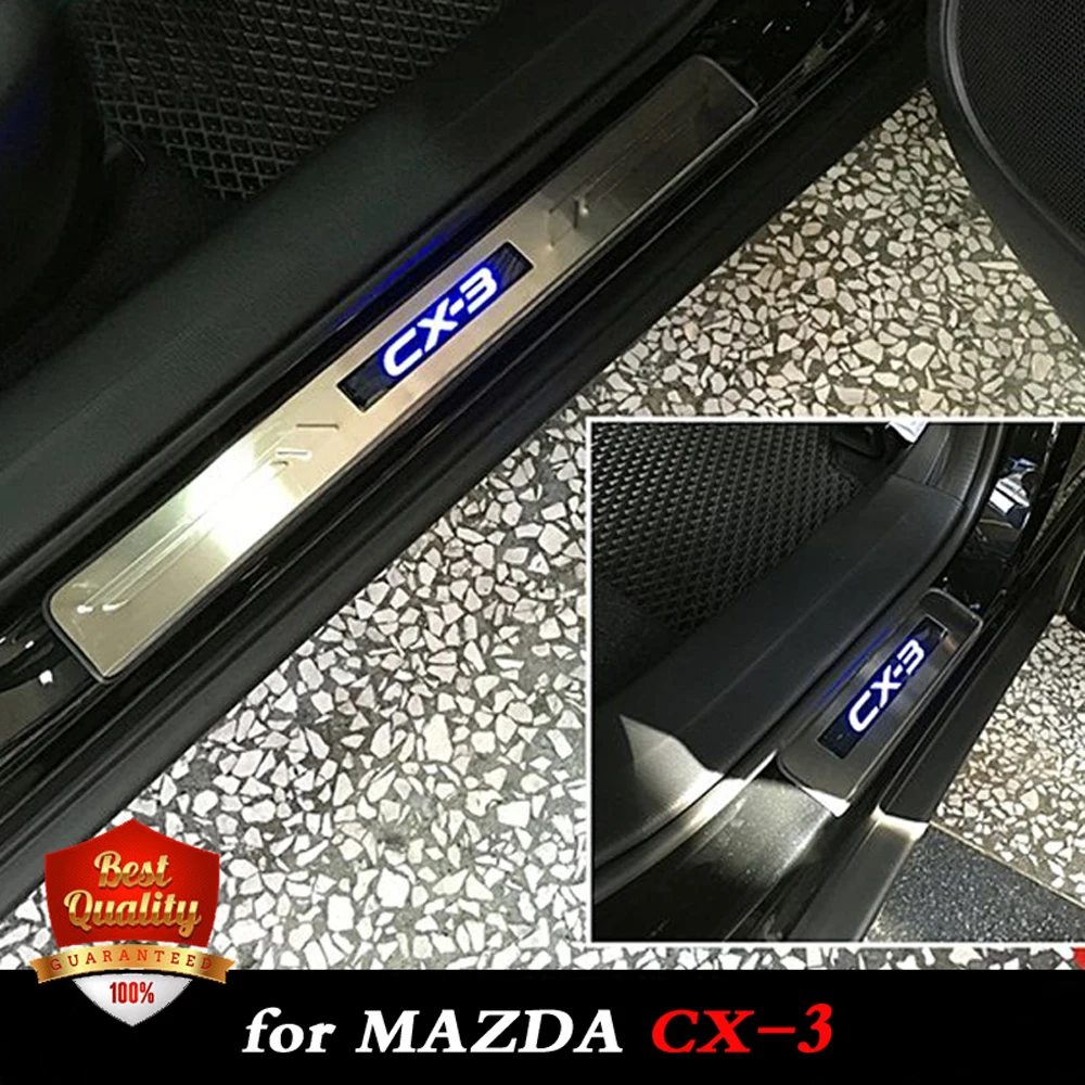 LED Lights Car Stainless Steel Door Sills Scuff Plate Fit for Mazda CX-3 Dual Tone Door Threshold for MAZDA CX3 2015-2018
LED Lights Car Stainless Steel Door Sills Scuff Plate Fit for Mazda CX-3 Dual Tone Door Threshold for MAZDA CX3 2015-2018