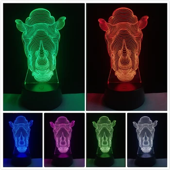 7 Color Dimming Gradient Cartoon Rhinoceros Visual 3D Night Lights Children's Led Mood Lamp Child Sleeping Party Xmas Toys Gifts
7 Color Dimming Gradient Cartoon Rhinoceros Visual 3D Night Lights Children's Led Mood Lamp Child Sleeping Party Xmas Toys Gifts