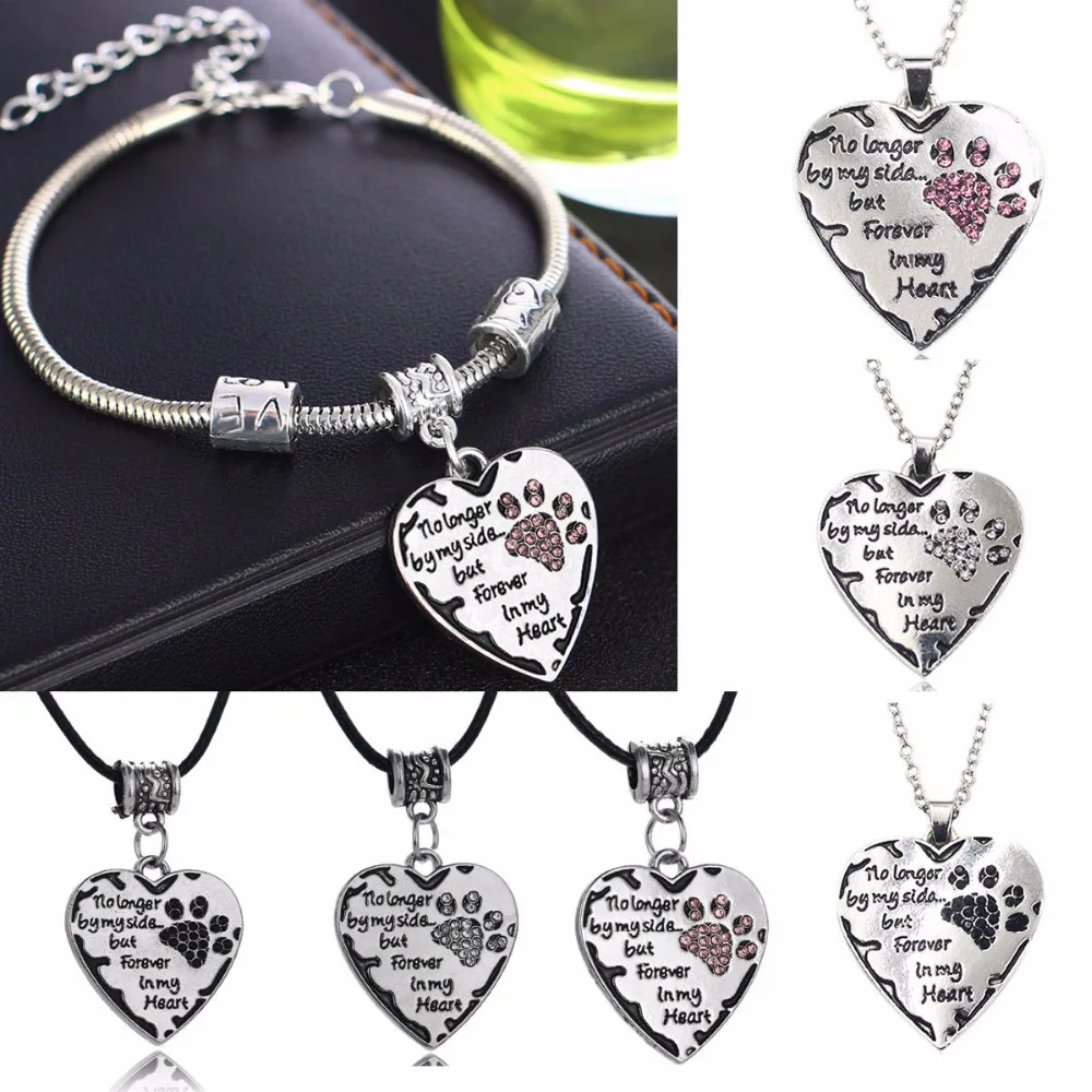 No Longer By My Side" Loss Of Dog Cat Pet Memorial Necklace In Pink Black Clear Pet Paw Charm Pendant Chain Necklace Women Men
No Longer By My Side" Loss Of Dog Cat Pet Memorial Necklace In Pink Black Clear Pet Paw Charm Pendant Chain Necklace Women Men
