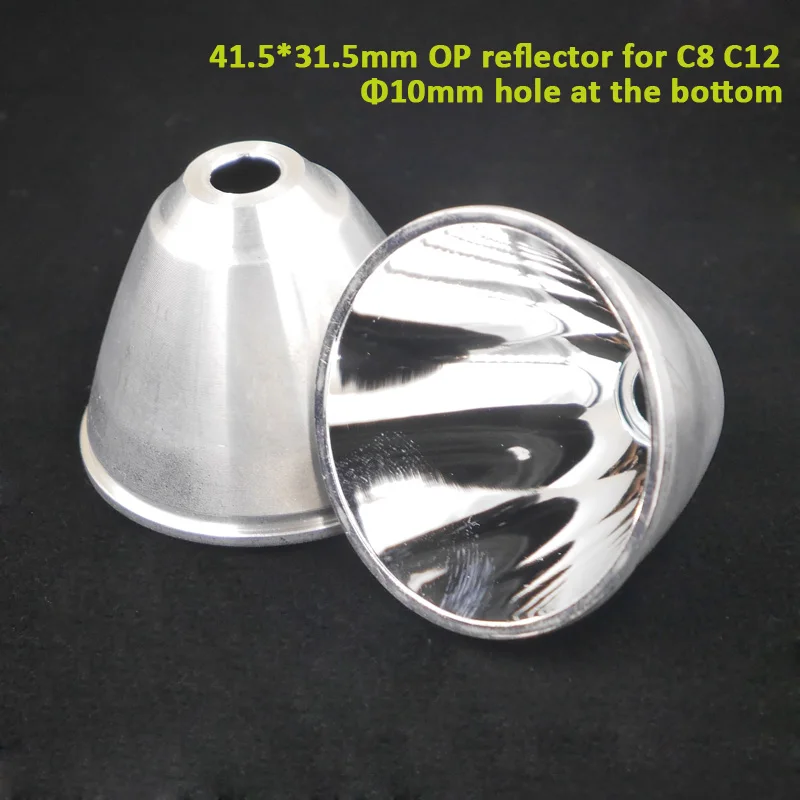 

41.5*31.5mm SMO Aluminum Reflector for XHP50.2 XHP70.2 C8 C12 Flashlight,diameter 10mm hole at the bottom