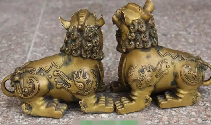 S0677 8" Chinese Bronze Guardian Kylin Dragon Beast Unicorn Chi-lin Pixiu Pair Statue discount 30% (C0324)
S0677 8" Chinese Bronze Guardian Kylin Dragon Beast Unicorn Chi-lin Pixiu Pair Statue discount 30% (C0324)