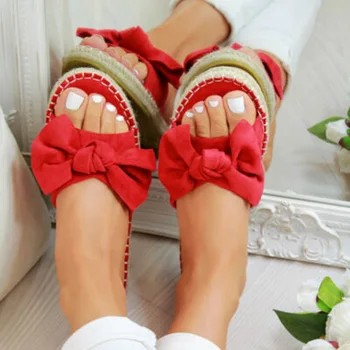 HEFLASHOR Women Slip On Comfort Slippers Bow Flat Mule Summer Female Ladies Sliders Espadrille Shoes Plus Size zapatos de mujer
HEFLASHOR Women Slip On Comfort Slippers Bow Flat Mule Summer Female Ladies Sliders Espadrille Shoes Plus Size zapatos de mujer