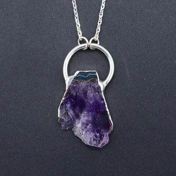 Silver Plating Amethyst Stone Pendant Necklace Natural Stone Necklace Dropship Store 
Silver Plating Amethyst Stone Pendant Necklace Natural Stone Necklace Dropship Store