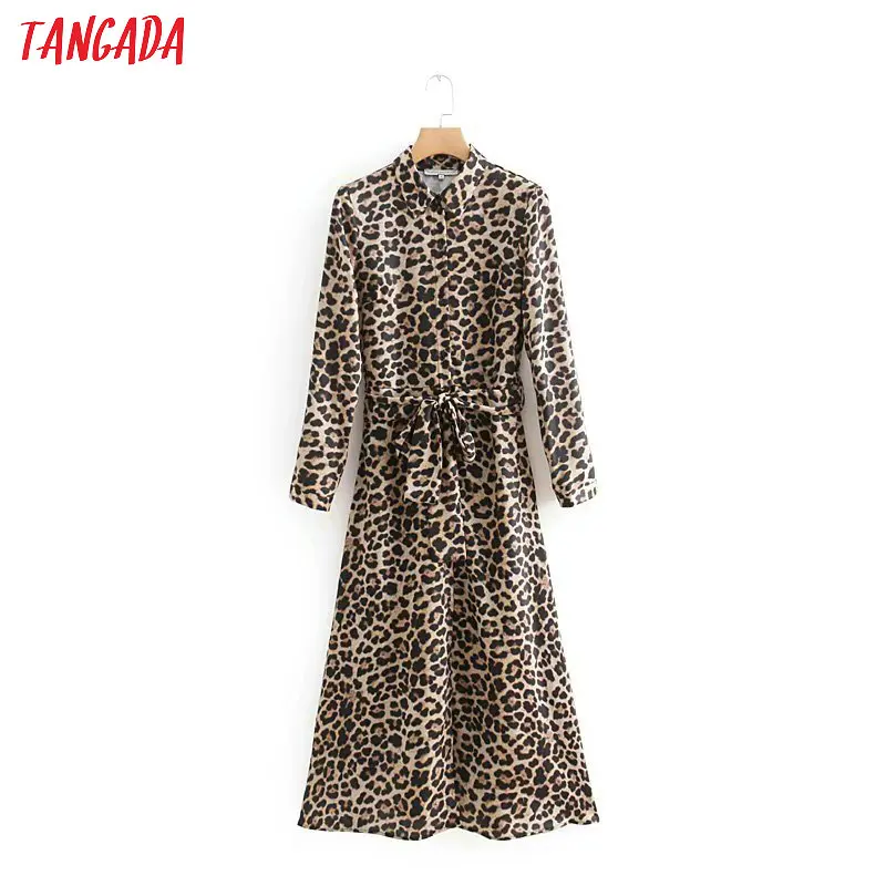 Tangada korean style women leopard dress autumn 2019 vintage shirt dress long sleeve female ladies clothing OZ110
Tangada korean style women leopard dress autumn 2019 vintage shirt dress long sleeve female ladies clothing OZ110