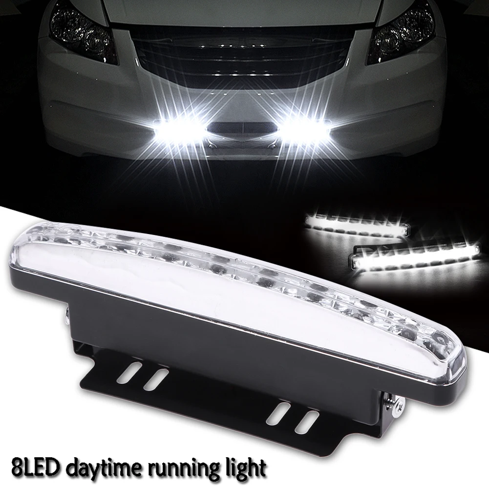 12V DRL Car Styling 8 LED Daytime Driving Running Light DRL Car Fog Lamp Waterproof White Bright Light 6000K with 480mm Cable
12V DRL Car Styling 8 LED Daytime Driving Running Light DRL Car Fog Lamp Waterproof White Bright Light 6000K with 480mm Cable