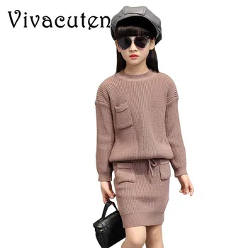 Sweater For Baby Girls Winter Warm Clothing Set Children Knitwear Sweater & Skirt 2 Pieces Dress Suit Teenage Kids Clothes H074
Sweater For Baby Girls Winter Warm Clothing Set Children Knitwear Sweater & Skirt 2 Pieces Dress Suit Teenage Kids Clothes H074