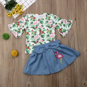 Summer New Arrivals Sweet Toddler Kids Baby Girls Outfit Clothes Flamingo Short Sleeve T-shirt Tops+Mini Skirt Clothes Sets
Summer New Arrivals Sweet Toddler Kids Baby Girls Outfit Clothes Flamingo Short Sleeve T-shirt Tops+Mini Skirt Clothes Sets