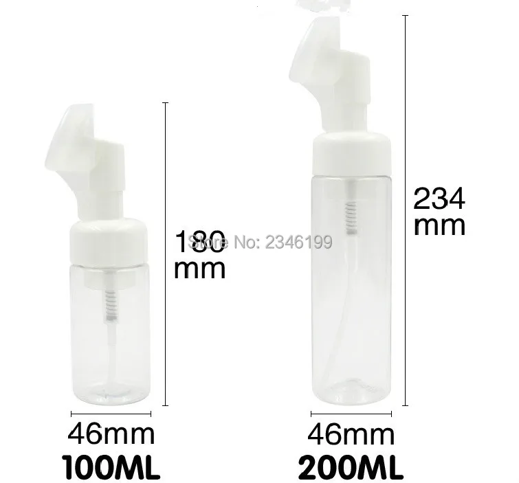 200ml Foam Bottle With Silicone Brush Empty Plastic Mildy Wash Bottle 200ml Transparent Empty Body Wash Foam Bottle (4)