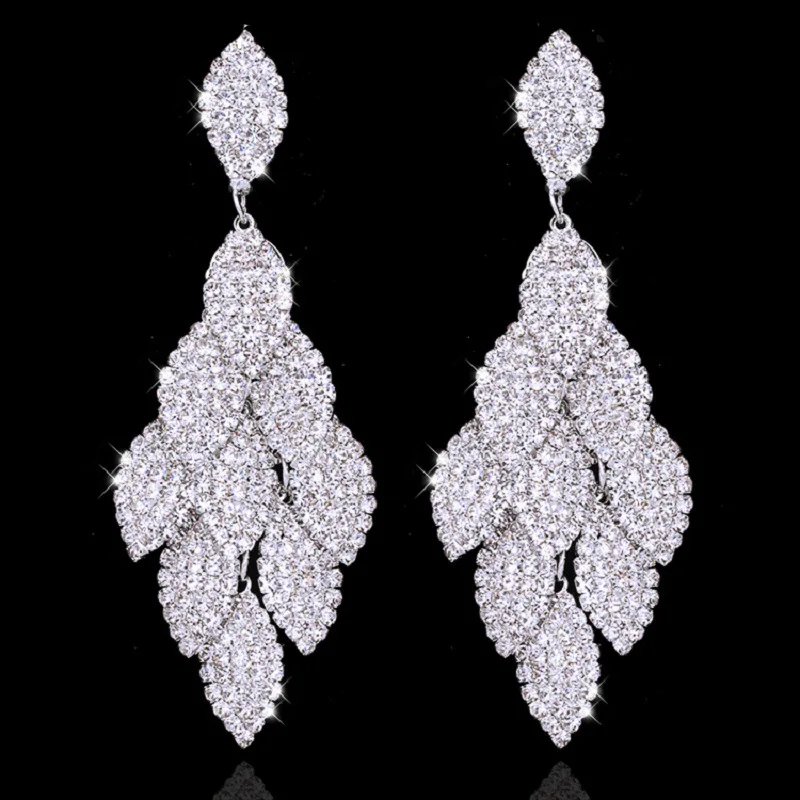Popular Long Pendant Shining Crystal Earrings Leaves Rhinestone Bride Wedding Accessories Dance Party 171106-21
Popular Long Pendant Shining Crystal Earrings Leaves Rhinestone Bride Wedding Accessories Dance Party 171106-21