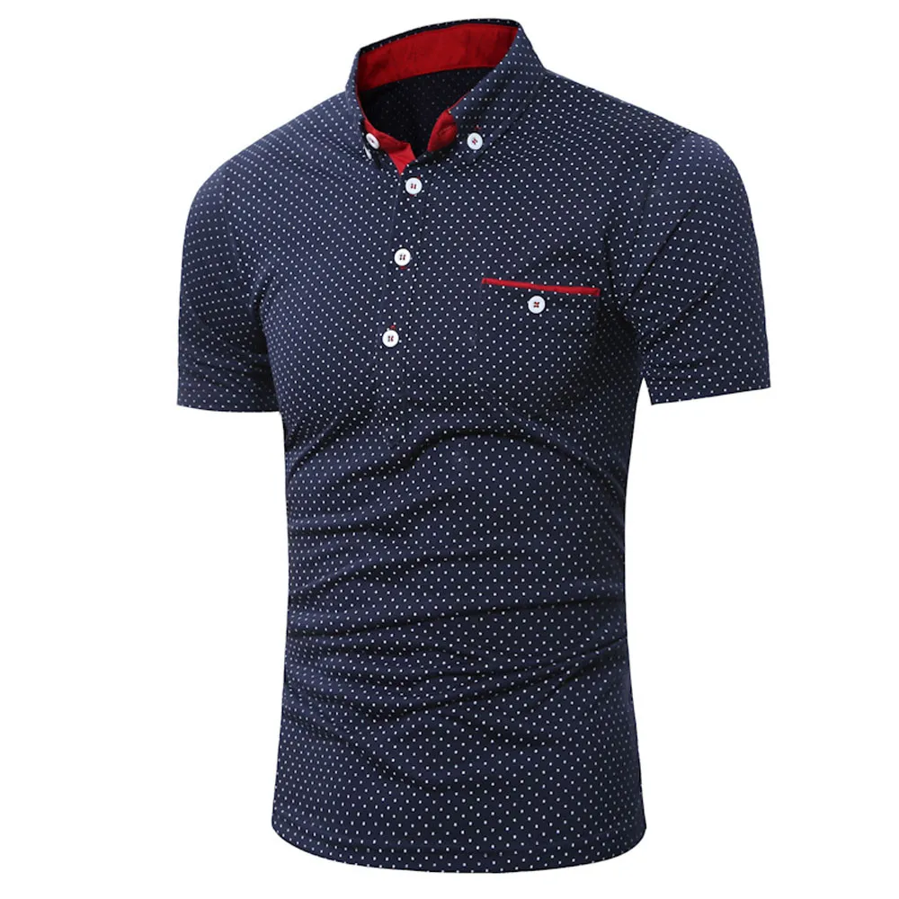 Mens Shirts Casual Slim Fit Turn Down Collar Short Sleeve Dot Print Button Pocket Tops For Busines Mens Fashion Blouse Pullover
Mens Shirts Casual Slim Fit Turn Down Collar Short Sleeve Dot Print Button Pocket Tops For Busines Mens Fashion Blouse Pullover