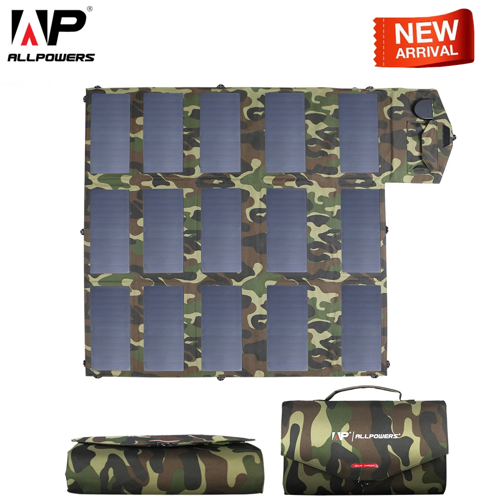ALLPOWERS Newest Solar Panel 100W Solar Charger Camouflage Color 5v 12V 18V Outdoors Foldable Portable Solar Charger USB DC Port
ALLPOWERS Newest Solar Panel 100W Solar Charger Camouflage Color 5v 12V 18V Outdoors Foldable Portable Solar Charger USB DC Port