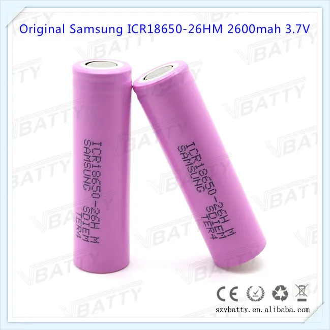 100% original for Samsung ICR18650-26HM 26HM 18650 2600mah 3.7V rechargeable Li-ion battery with flat top(1 pc)
100% original for Samsung ICR18650-26HM 26HM 18650 2600mah 3.7V rechargeable Li-ion battery with flat top(1 pc)