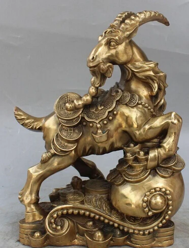 free shipping 14" Chinese Bronze Wealth YuanBao Fu Money Sheep Goat Ram Ruyi Money Bag Statue
free shipping 14" Chinese Bronze Wealth YuanBao Fu Money Sheep Goat Ram Ruyi Money Bag Statue