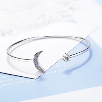 MEEKCAT Authentic 925 Sterling Silver Moon & Stars Clear CZ Charm Bracelet For Women Original Fashion Jewelry Lover Gift CQB080
MEEKCAT Authentic 925 Sterling Silver Moon & Stars Clear CZ Charm Bracelet For Women Original Fashion Jewelry Lover Gift CQB080