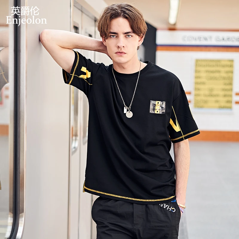 Enjeolon Summer T Shirt Short Sleeved O-neck Print Casual T-shirt Male Tee Shirt Plus Size New Arrival T8805
Enjeolon Summer T Shirt Short Sleeved O-neck Print Casual T-shirt Male Tee Shirt Plus Size New Arrival T8805