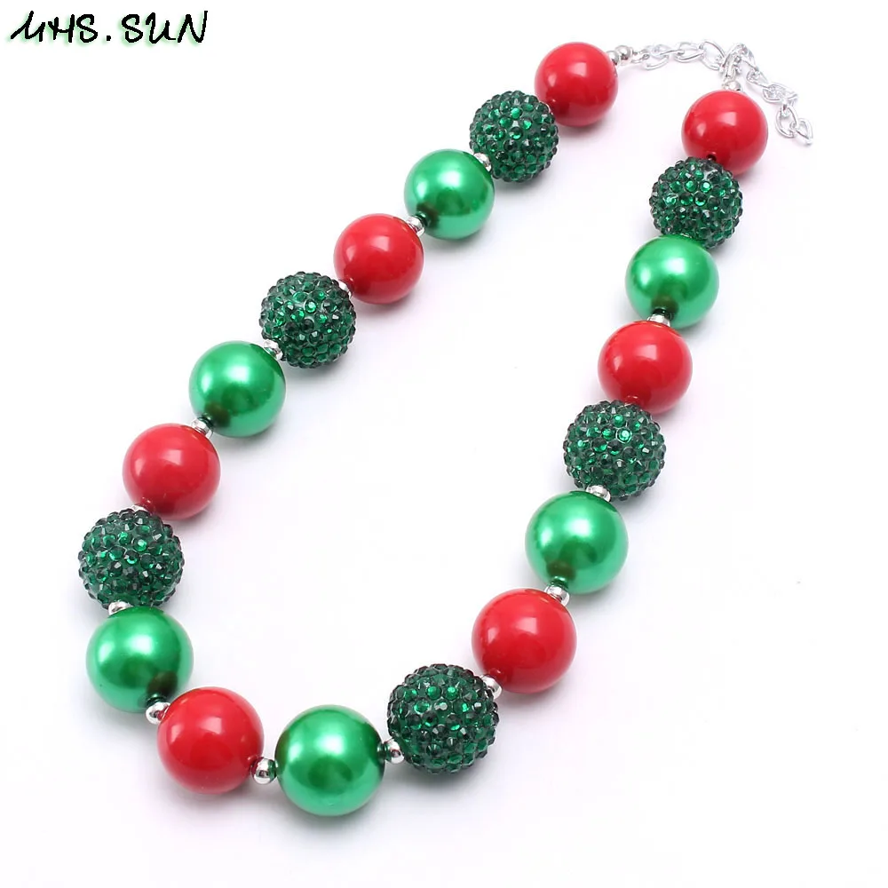 MHS.SUN Newest Christmas Jewelry Chunky Beads Necklace for Child Girls Green/Red Beads Bracelets Necklace Set Kids Fashion Gift
MHS.SUN Newest Christmas Jewelry Chunky Beads Necklace for Child Girls Green/Red Beads Bracelets Necklace Set Kids Fashion Gift