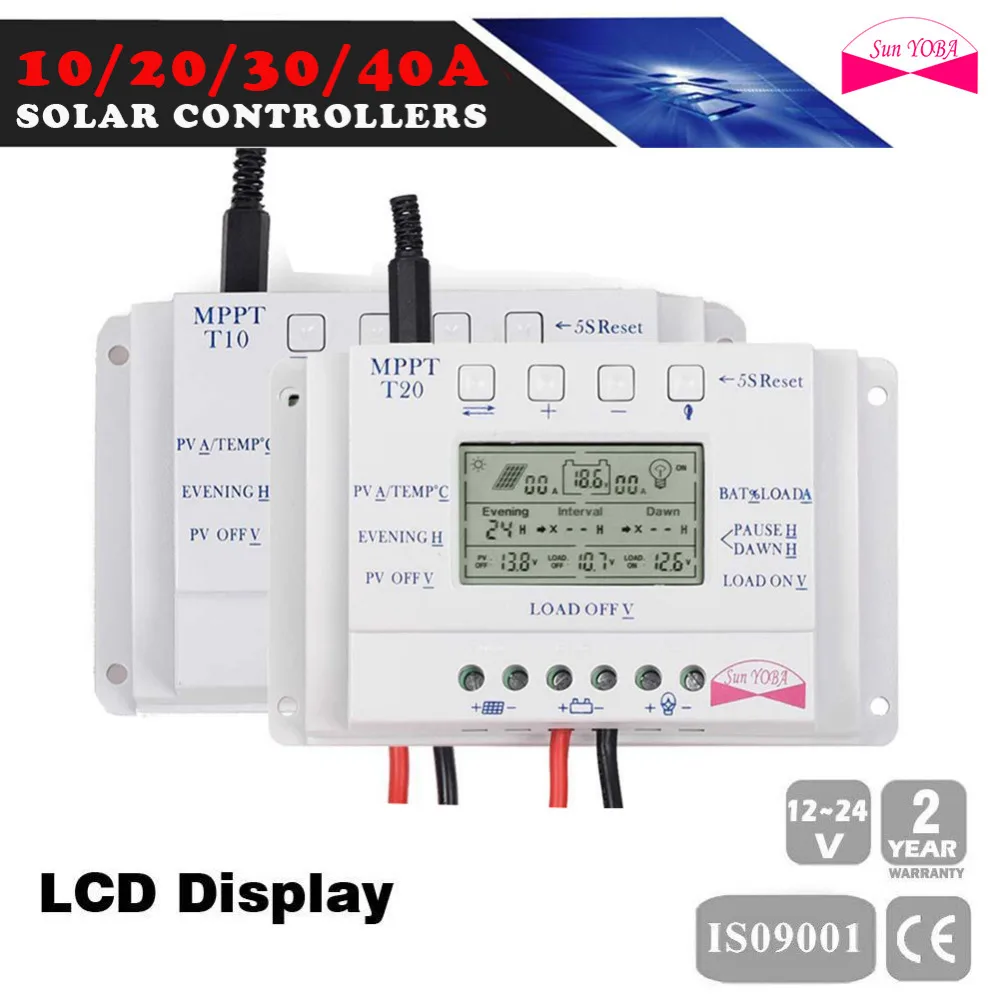 MPPT 10/20/30/40A LCD Solar Charge controllerThree-time interval 12/24V auto switch Solar Panel Regulator USB 5V charging
MPPT 10/20/30/40A LCD Solar Charge controllerThree-time interval 12/24V auto switch Solar Panel Regulator USB 5V charging
