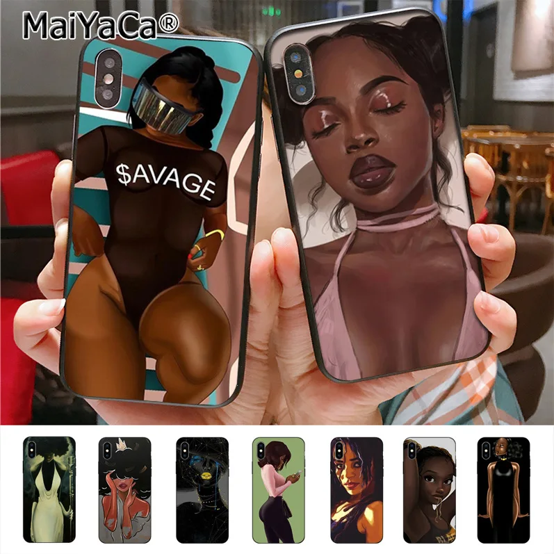 MaiYaCa Black girl Art cool soft black tpu Silicon phone case coque for iPhone X Xs Xr XsMax 7 7plus 6 6s 8 8Plus 5 5S SE case
MaiYaCa Black girl Art cool soft black tpu Silicon phone case coque for iPhone X Xs Xr XsMax 7 7plus 6 6s 8 8Plus 5 5S SE case