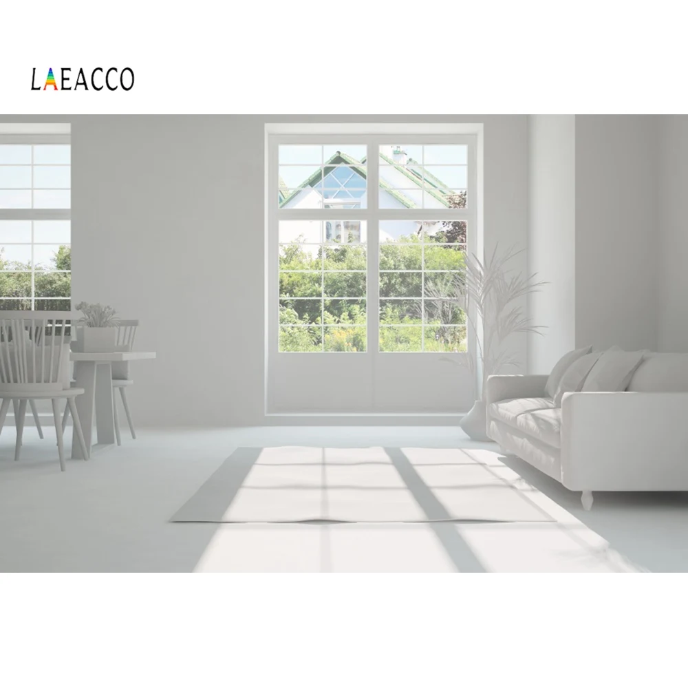 Фотофоны Laeacco для студийной фотосъемки с изображением белого гостиной комнаты