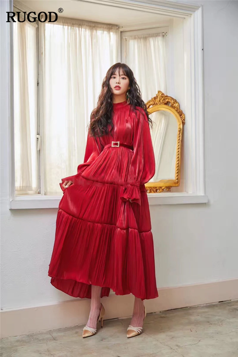 RUGOD 2019 New Arrival Women Elegant Dress O-neck Long Sleeves Ankle-length Silky Dress Vintage French Modis Mujer Vestidos
RUGOD 2019 New Arrival Women Elegant Dress O-neck Long Sleeves Ankle-length Silky Dress Vintage French Modis Mujer Vestidos