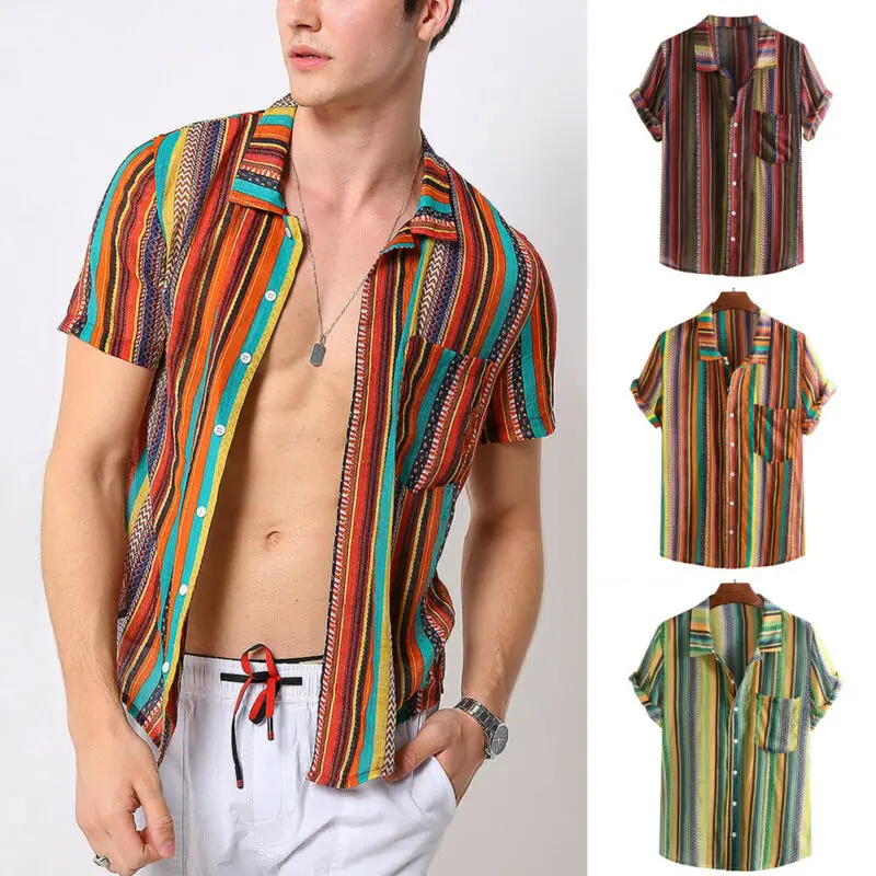 Summer Fashion Mens Stripe Pocket Short Sleeve Shirts Cool Loose Casual Shirts Top Shirt Size M-3XL
Summer Fashion Mens Stripe Pocket Short Sleeve Shirts Cool Loose Casual Shirts Top Shirt Size M-3XL