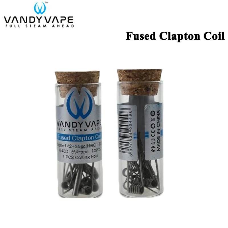 10pcs/lot Original Vandy Vape Fused Clapton Coil 26ga(A1)x2+36ga (Ni80) 0.43ohm For E Cigarettes RTA RBA RDA RDTA Tank DIY
10pcs/lot Original Vandy Vape Fused Clapton Coil 26ga(A1)x2+36ga (Ni80) 0.43ohm For E Cigarettes RTA RBA RDA RDTA Tank DIY