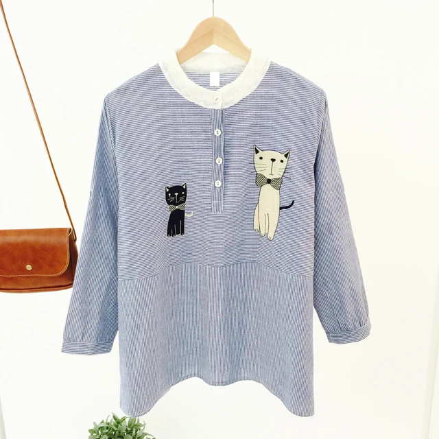 Free Shipping autumn forest wild stripes embroidery cats loose long sleeve shirts woman blouses
Free Shipping autumn forest wild stripes embroidery cats loose long sleeve shirts woman blouses