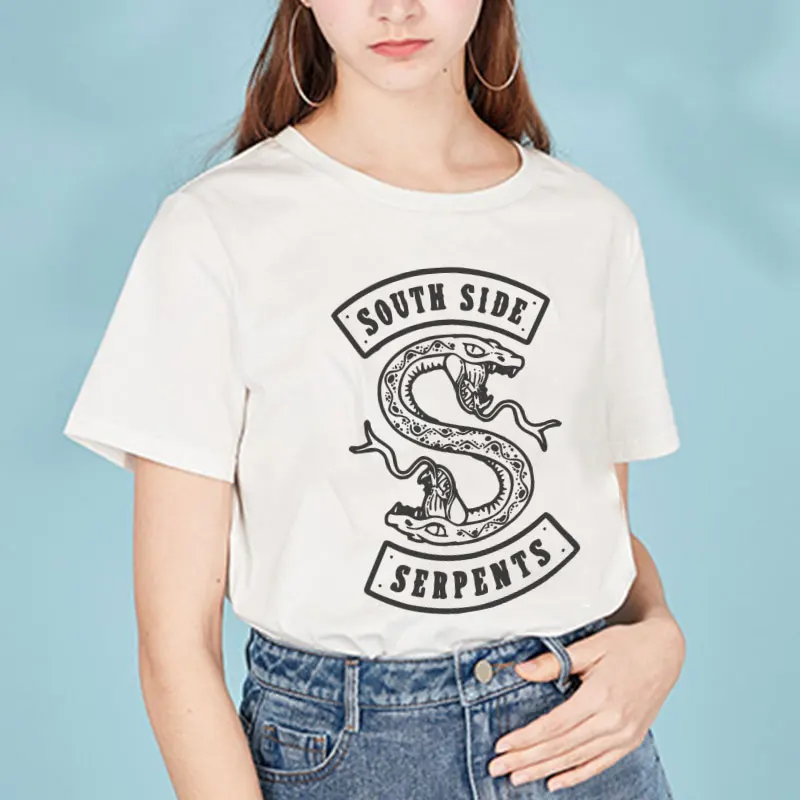 Женская футболка ривердейл Southside змеи Тупоголовым женская с О образным вырезом