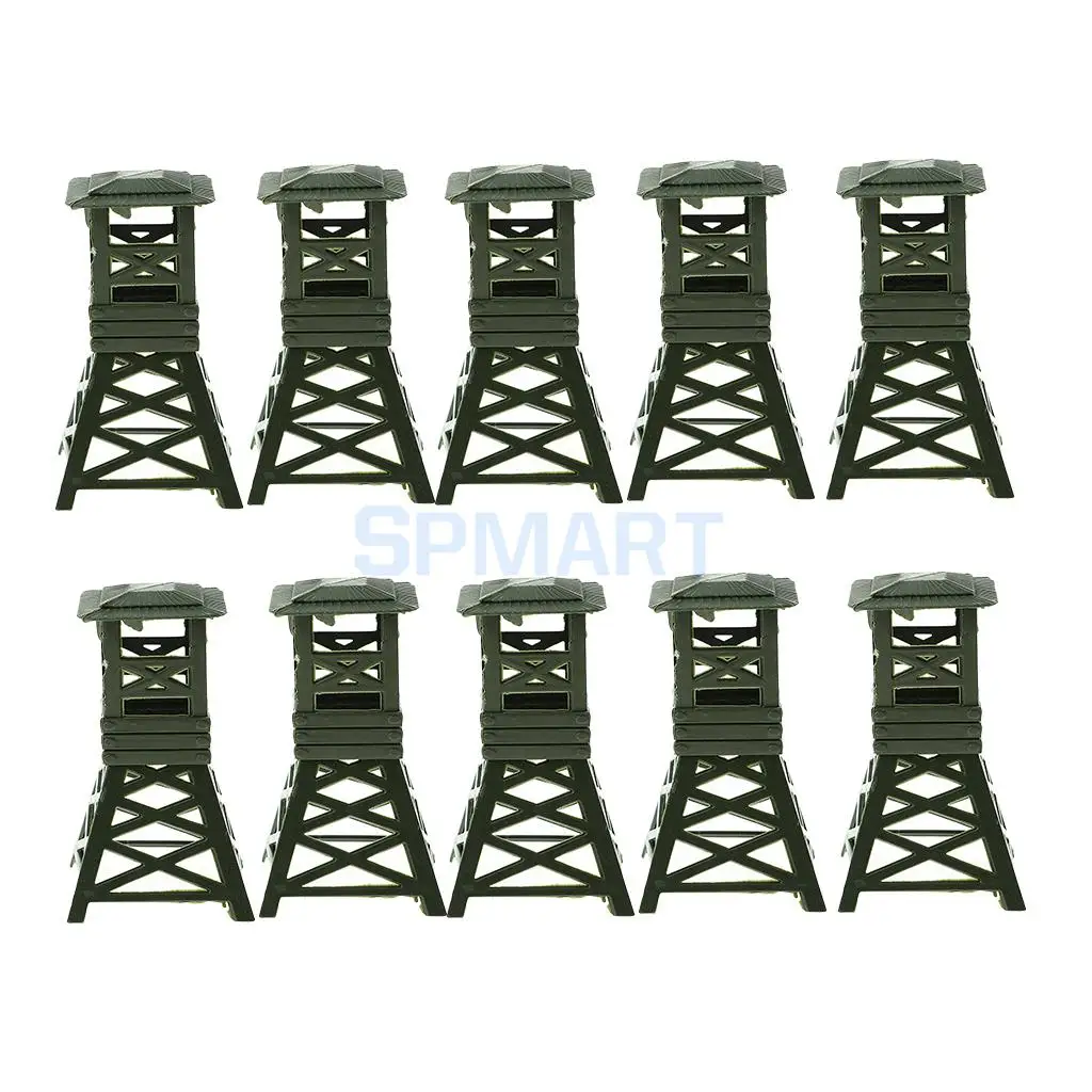 10 Plastic Watchtower Toy Soldier Army Watch Tower Men Accessory for Diorama