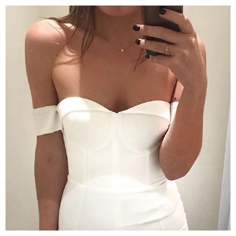 2017 women sexy strapless off the shoulder midi dress bodycon backless white bandage dress long party dresses HLJ103
2017 women sexy strapless off the shoulder midi dress bodycon backless white bandage dress long party dresses HLJ103