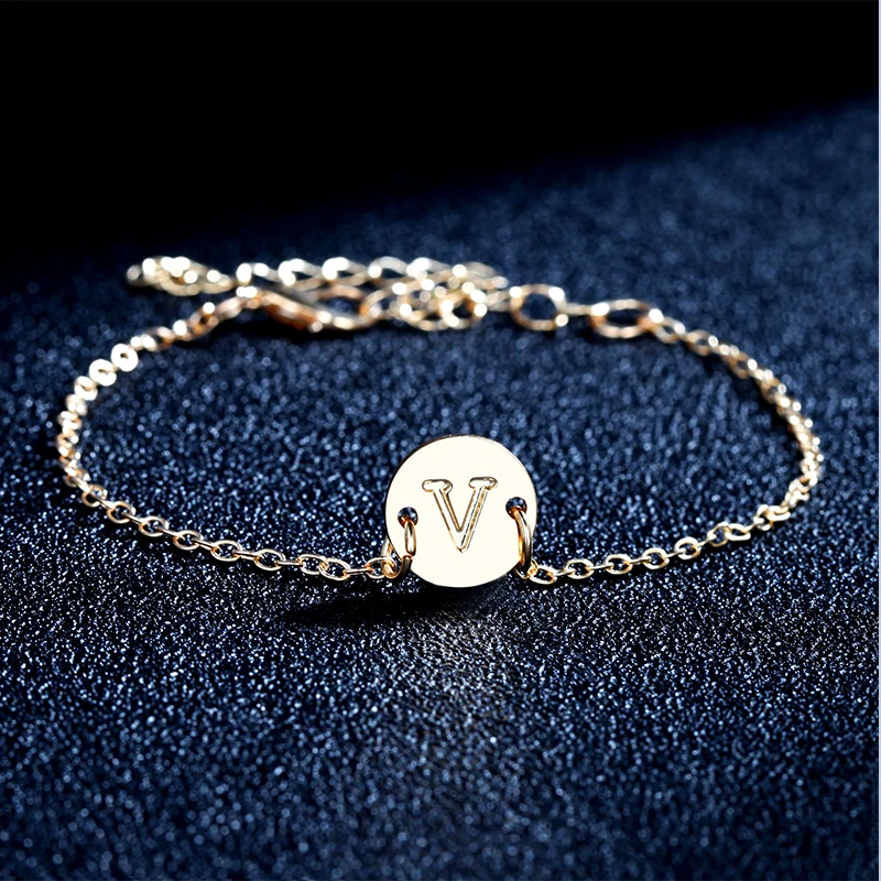 2019 Fashion Women's Bracelets Gold Colour Adjustable Metal Letters Romantic Round Bracelet Lovers Gift Party Jewelry Wholesale 2019 Fashion Women's Bracelets Gold Colour Adjustable Metal Letters Romantic Round Bracelet Lovers Gift Party Jewelry Wholesale