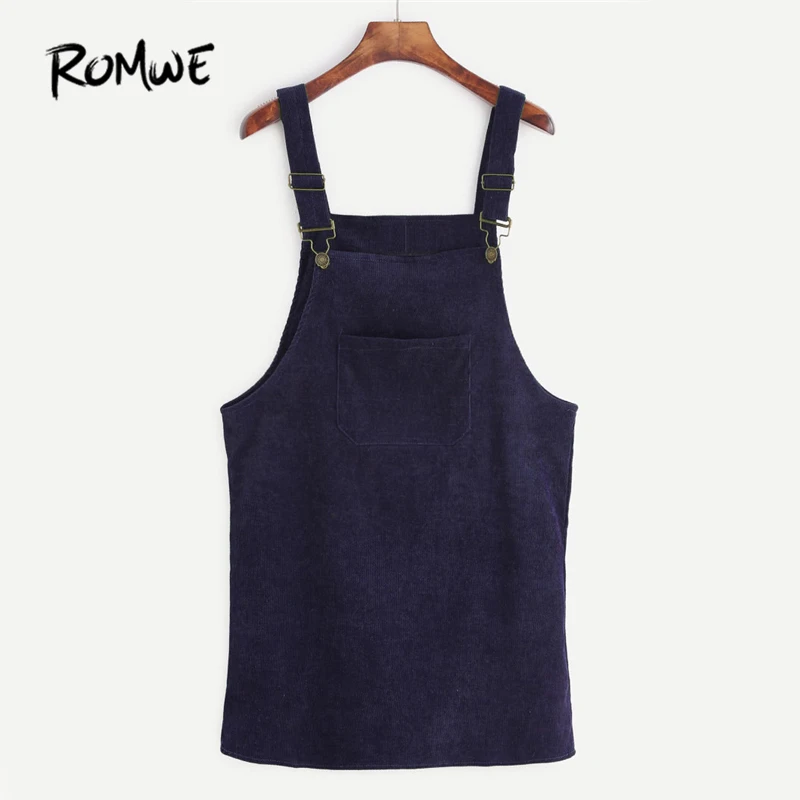 ROMWE Pinafore Sheath Dress With Pocket 2019 New Design Navy Sleeveless Women Plain Dress Autumn Straps Short Dress
ROMWE Pinafore Sheath Dress With Pocket 2019 New Design Navy Sleeveless Women Plain Dress Autumn Straps Short Dress
