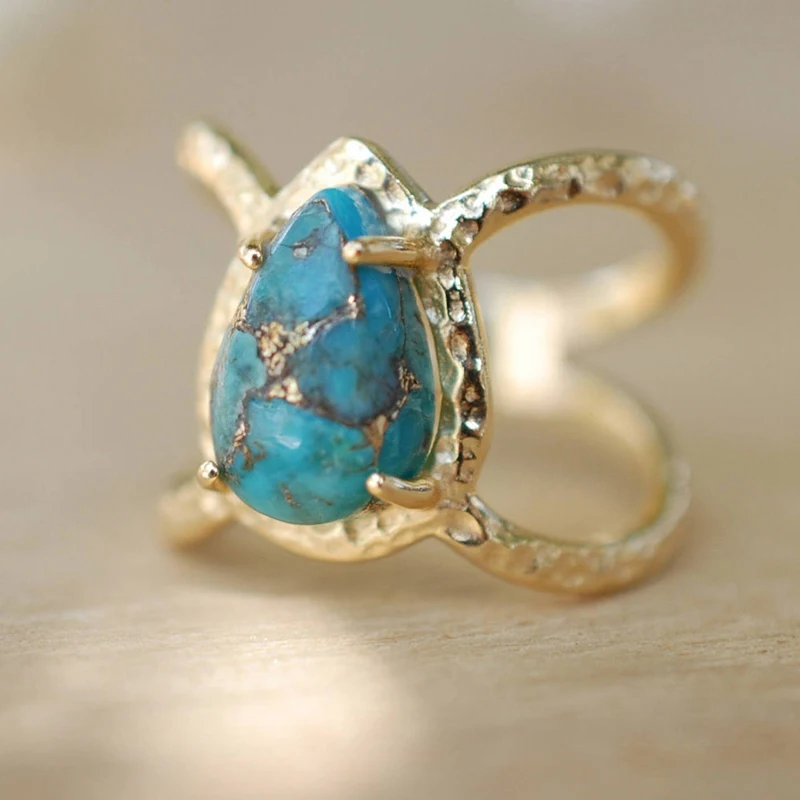 Natural Stone Ring Fashion Jewelry Blue Turquoises Finger Ring For Women Wedding Anniversary Rings
Natural Stone Ring Fashion Jewelry Blue Turquoises Finger Ring For Women Wedding Anniversary Rings