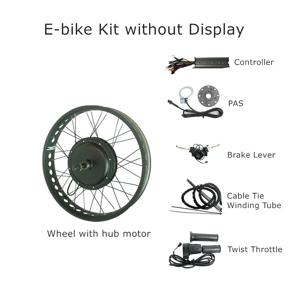 Top Fat E-bike Conversion Kit 48V 500/750/1000/1500W Electric Snow Bicycle Conversion Kit Replacement Parts Fit for 4.0 Fat Tyre 2