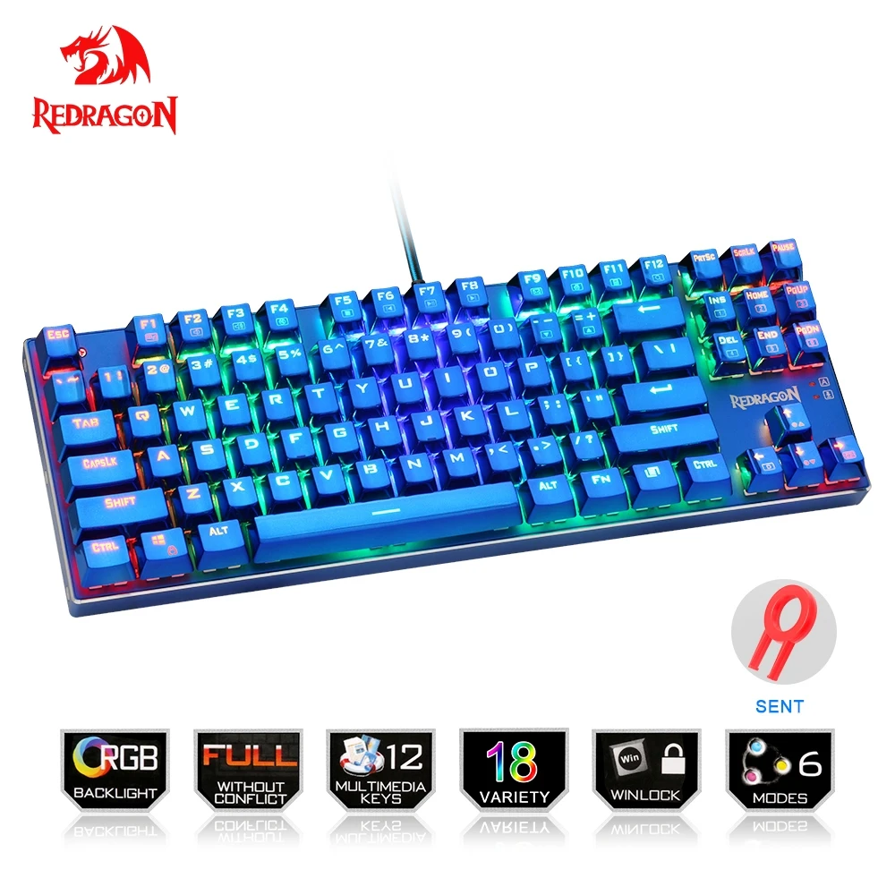 Redragon K566B RGB Aluminum USB Mechanical Gaming Keyboard Blue Switch Ergonomic LED Backlit 87 Keys Wired PC Computer Gamer
Redragon K566B RGB Aluminum USB Mechanical Gaming Keyboard Blue Switch Ergonomic LED Backlit 87 Keys Wired PC Computer Gamer