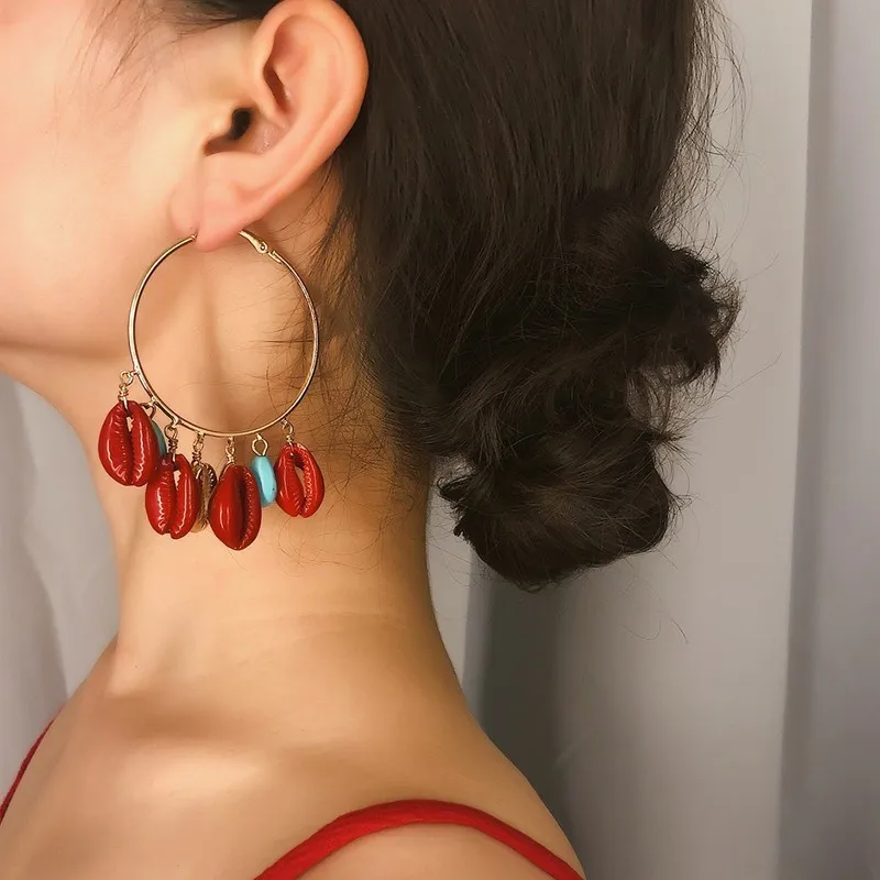 Fashion Women 2019 Natural Shell Hoop Earrings Red Color Tassel Boho Summer Hoop Earrings Handmade Hoop Earrings
Fashion Women 2019 Natural Shell Hoop Earrings Red Color Tassel Boho Summer Hoop Earrings Handmade Hoop Earrings