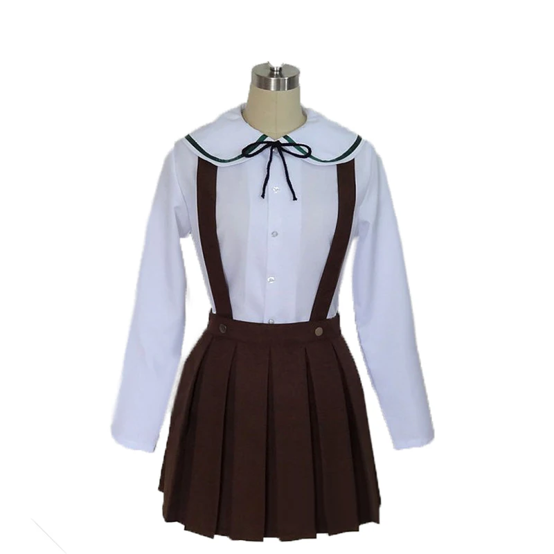 Danganronpa Dangan Ronpa Fujisaki Chihiro Cosplay Costume Brown Dress Full Set