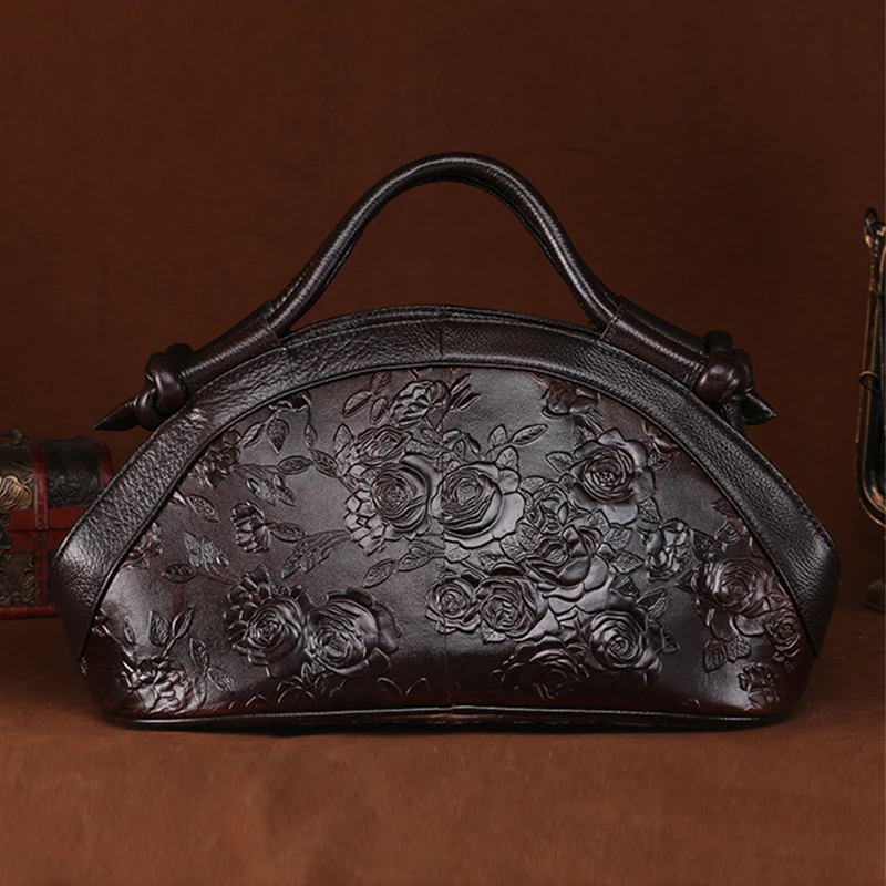Genuine Embossed Leather Handbag Oil Wax Cowhide Rose Pattern Tote Bag Luxury Women Vintage Shoulder Crossbody Messenger Bag
Genuine Embossed Leather Handbag Oil Wax Cowhide Rose Pattern Tote Bag Luxury Women Vintage Shoulder Crossbody Messenger Bag
