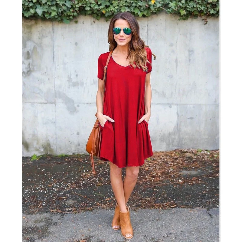 Chulianyouhuo 2018 summer dress women solid casual dress womens clothing v-neck short sleeve A-Line dresses vestidos
Chulianyouhuo 2018 summer dress women solid casual dress womens clothing v-neck short sleeve A-Line dresses vestidos