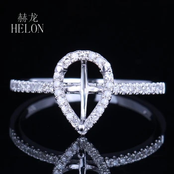 HELON 7X5MM Pear Cut Solid 14k White Gold 100% Genuine Natural Diamonds Engagement Wedding Semi Mount Women's Fine Jewelry Ring
HELON 7X5MM Pear Cut Solid 14k White Gold 100% Genuine Natural Diamonds Engagement Wedding Semi Mount Women's Fine Jewelry Ring