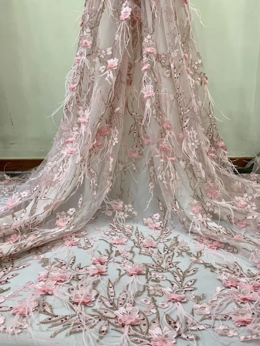 High Quality Nigerian French Lace 3D flowers handsewing feathers luxury net tulle lace fabric for party dress 5yards VISAFE221
High Quality Nigerian French Lace 3D flowers handsewing feathers luxury net tulle lace fabric for party dress 5yards VISAFE221