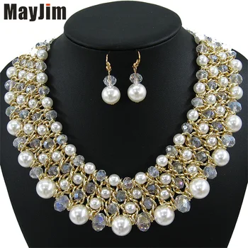 Statement necklace fashion jewelry sets Handmade big beads chain crystal Pearl jewelry sets Vintage beads Bijoux Accessories
Statement necklace fashion jewelry sets Handmade big beads chain crystal Pearl jewelry sets Vintage beads Bijoux Accessories